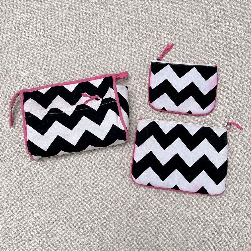 3 Piece Cosmetic / Travel Bag Set